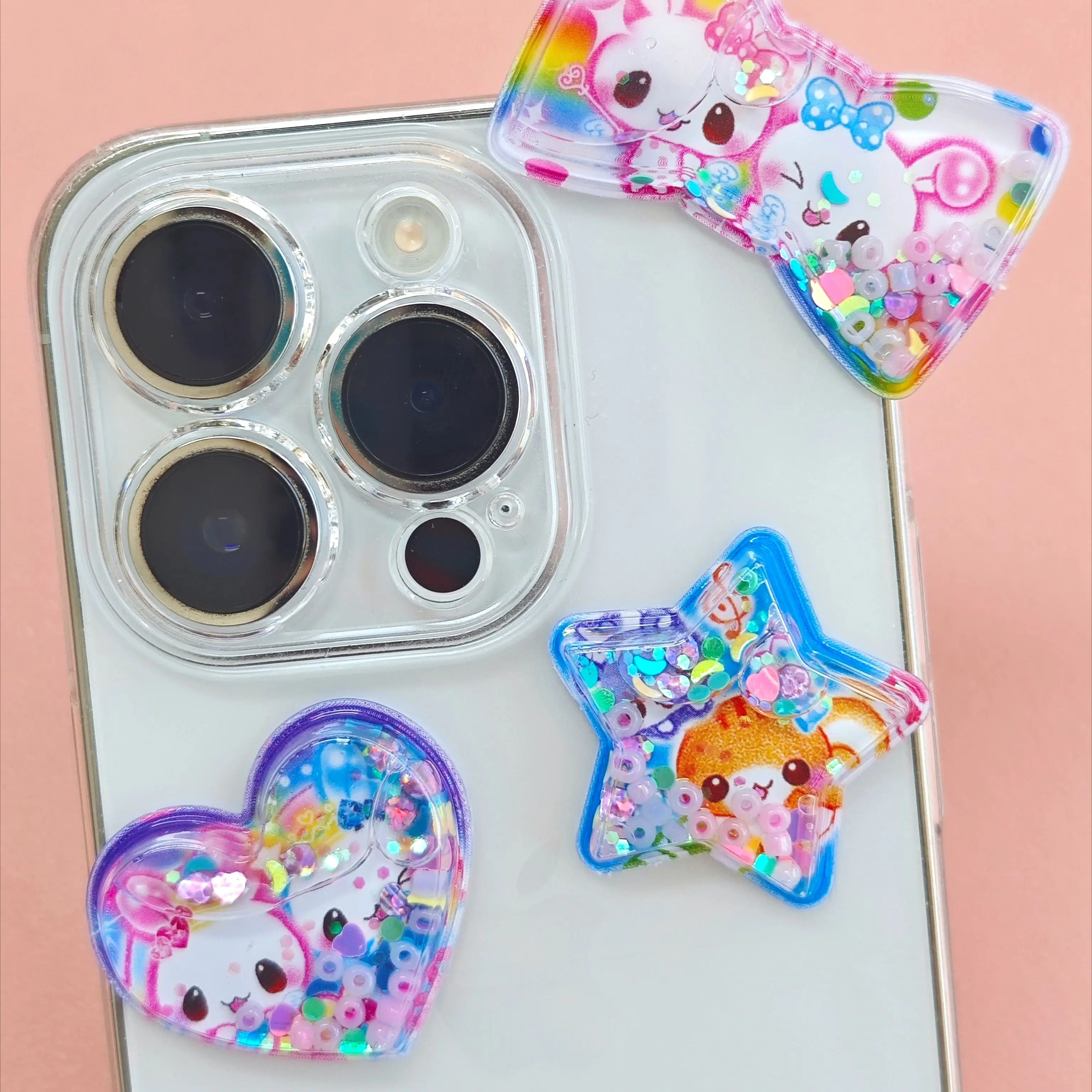 1Sheet Y2K Gen Z Retro Bear Bunny Sequin 3D Shake Sticker Phone Case Decoration Stickers image 5