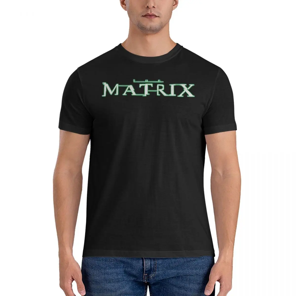 Men Logo T Shirts The Matrix Neo Film Morpheus Cotton Tops Vintage Short Sleeve Round Neck Tees Printed T-Shirts