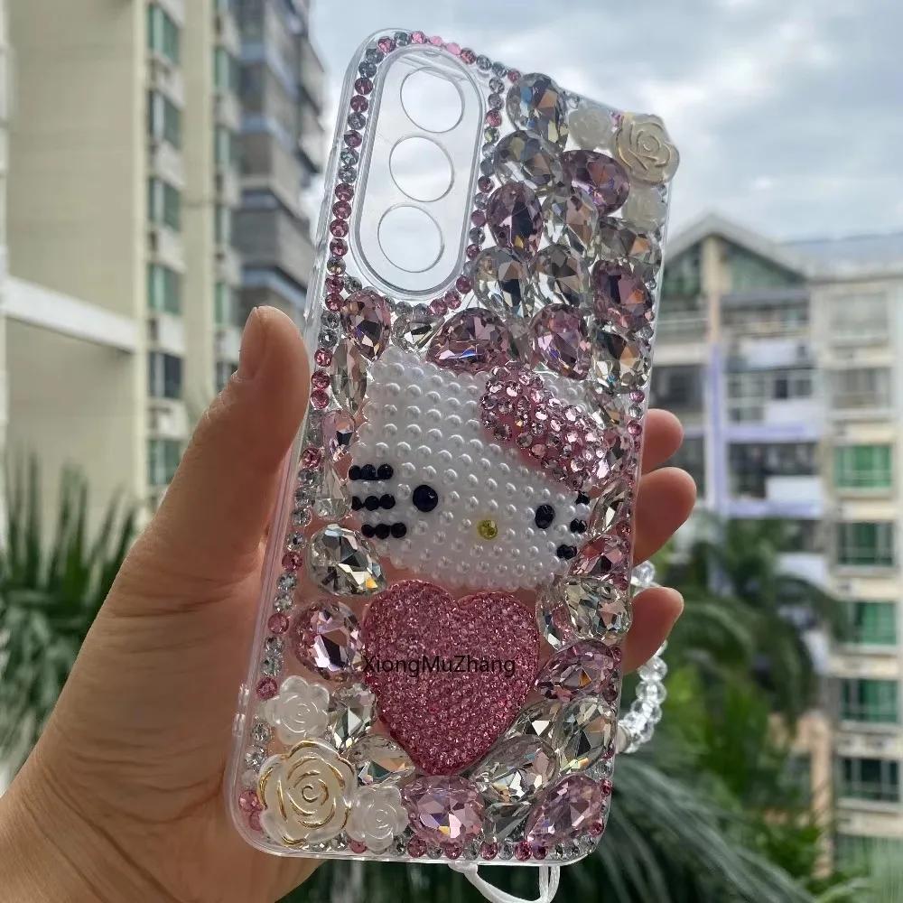 Für One Plus Nord 5 4 3 2 Hülle DIY Bling Diamant Strass Sanrio Hello Kitty Handyhülle für OnePlus Nord CE 5 Ace 6 5Ultra Ace – Detail 3