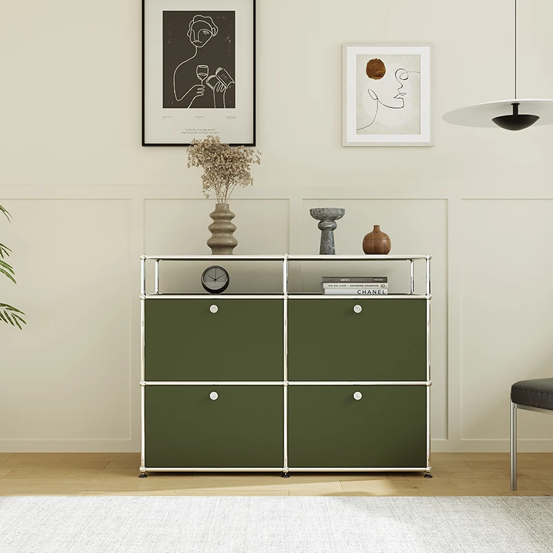 Modular Stainless Steel Storage Cabinet Rack Storage Locker Dresser Living Room Cabinets Bedroom Home Furniture Showcase - Image 3