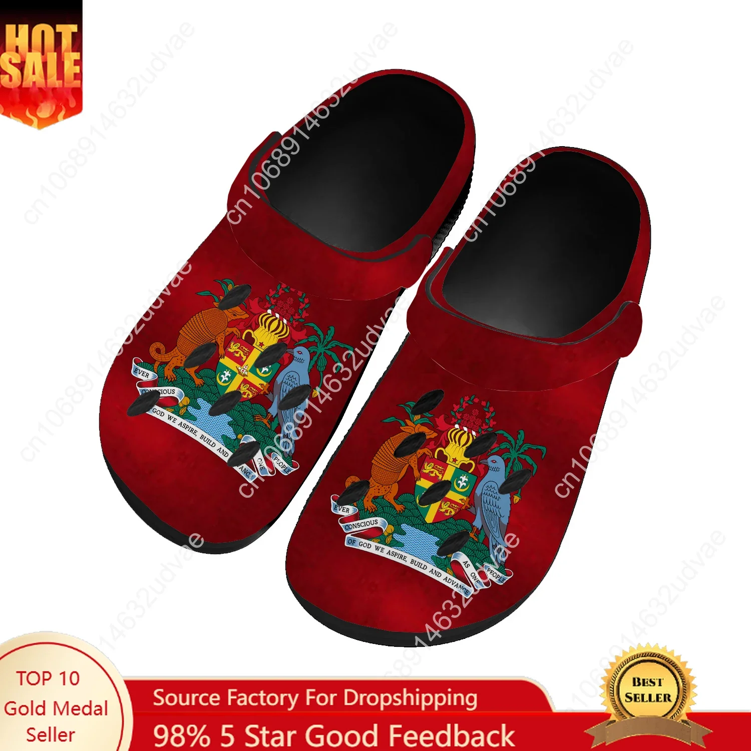 

Grenada National Flag Water Shoes Men Women Comfortable Home Garden Clogs Customizd Sandals Beach Breathable Hole Slippers