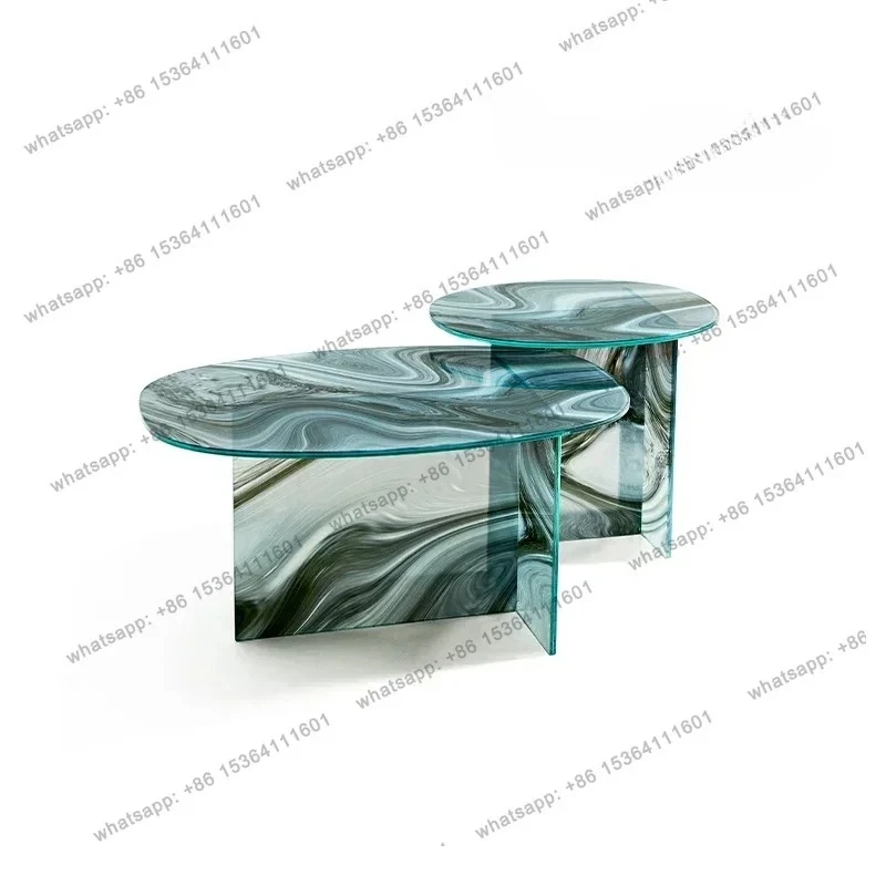 

Modern Designer Household Glass Coffee Table Light Luxury Minimalist Style Personalized Tea Table