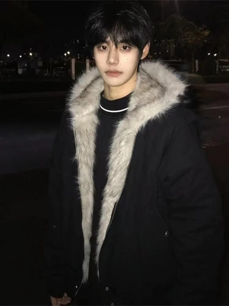 

Cleanfit Fce Lined Hooded Men's Cotton Jaet Winter Coat Trendy Mountain Eagle Design Long Sve Zipper Closure Color