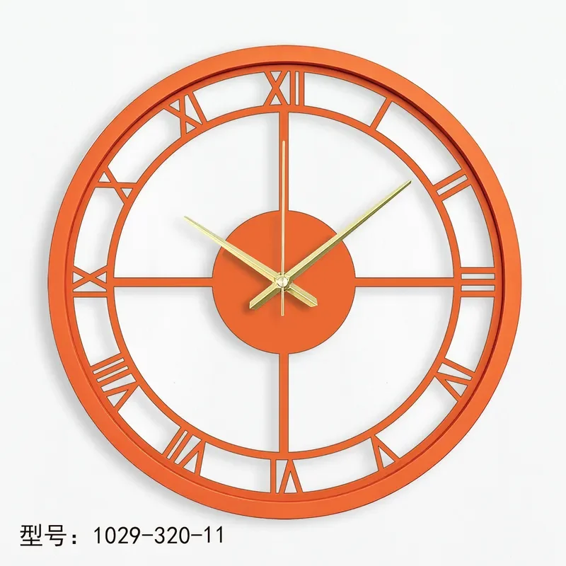European light luxury hollow wall clock, Roman numeral silent quartz clock, spot supply from foreign trade cross-border