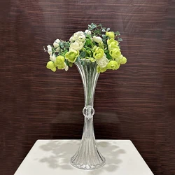IMUWEN 10PCS Acrylic Vase Trumpet Shape Wedding Table Centerpiece Event Road Lead Delicate Flower Vases For Home Decoration