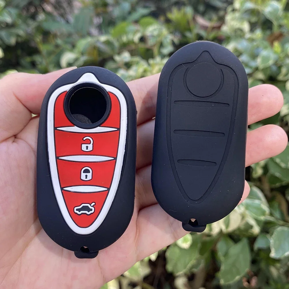 3 Button Silicone Car Key Cover Case for Alfa Romeo Mito Giulietta GTO 159 GTA 4C Mito Flip Remote Keychain Skin Protector Shell