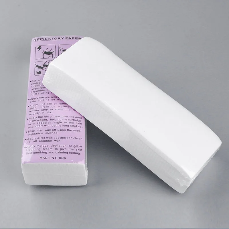 50/100Pcs Thick Non-Woven Hair Removal Wax Strips Disposable Depilatory Cloths for Beeswax & Honey Wax Body Hair Removal