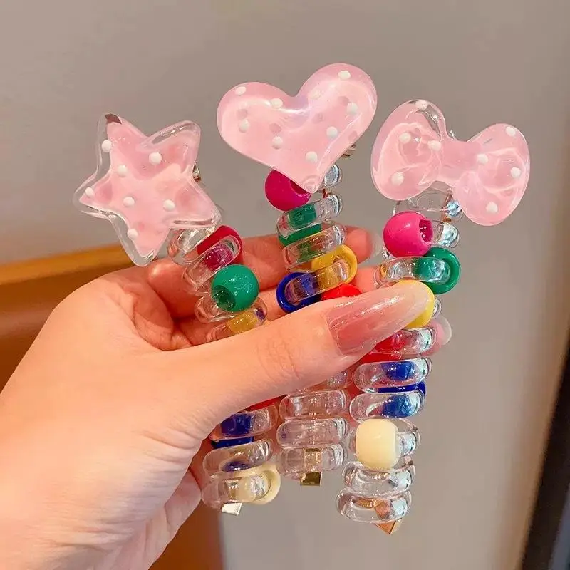 Telefonkabel-Haarband, schadet dem Haar nicht, hochelastisches Gummiband, Perlen-Haarbänder, Damen-Haaraccessoires – Detail 8