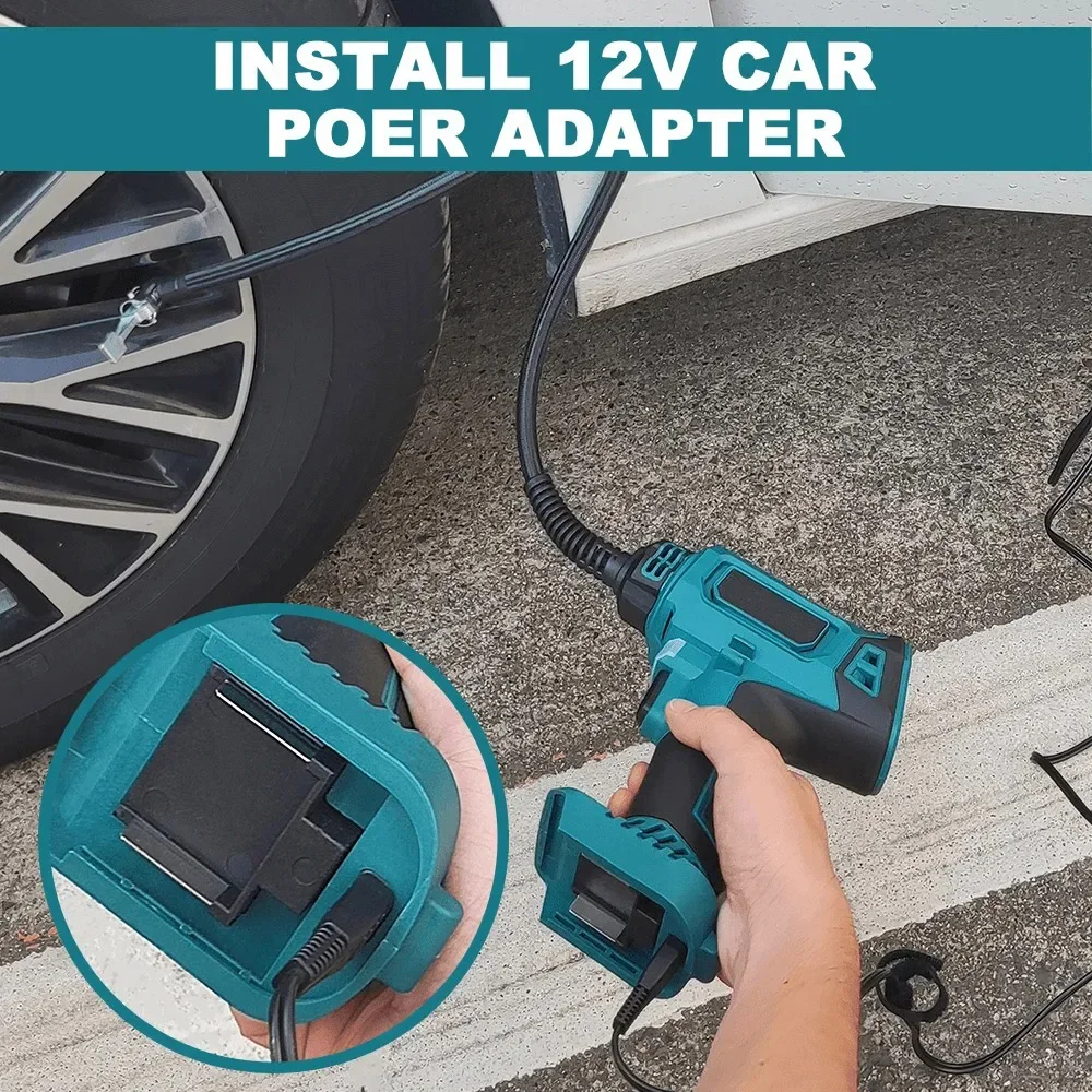 Compressore d'aria portatile per pneumatici per auto con gonfiatore automatico a batteria da 600 mm per batteria Makita 18V (senza batteria)