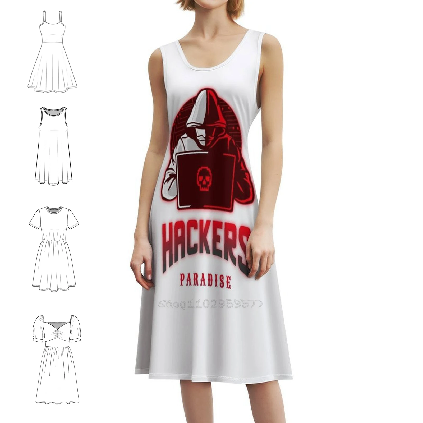 الكمبيوتر هاكر Preppy نمط فستان قصير للنساء ألف خط فضفاض صالح فستان يوم غير رسمي الكمبيوتر القراصنة الطالب الذي يذاكر كثيرا وادي السيليكون المرأة #1