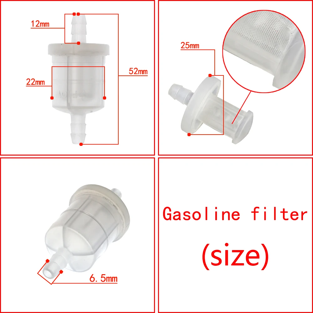 10pcs Universal Motorcycle Gasoline Gas Fuel Gasoline Oil Filter For Scooter Motorcycle Moped Scooter Dirt Bike ATV Fuel Filter