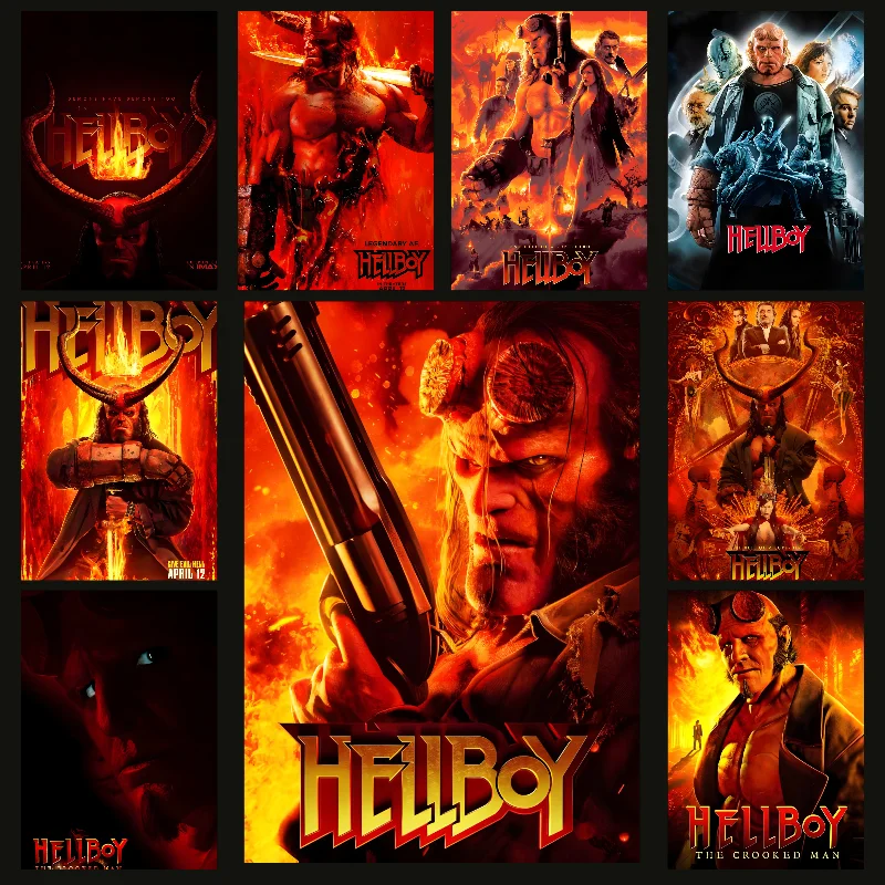 

Movie TV Hellboy Poster Self-adhesive Art Waterproof Paper Sticker Coffee House Bar Room Wall Decor