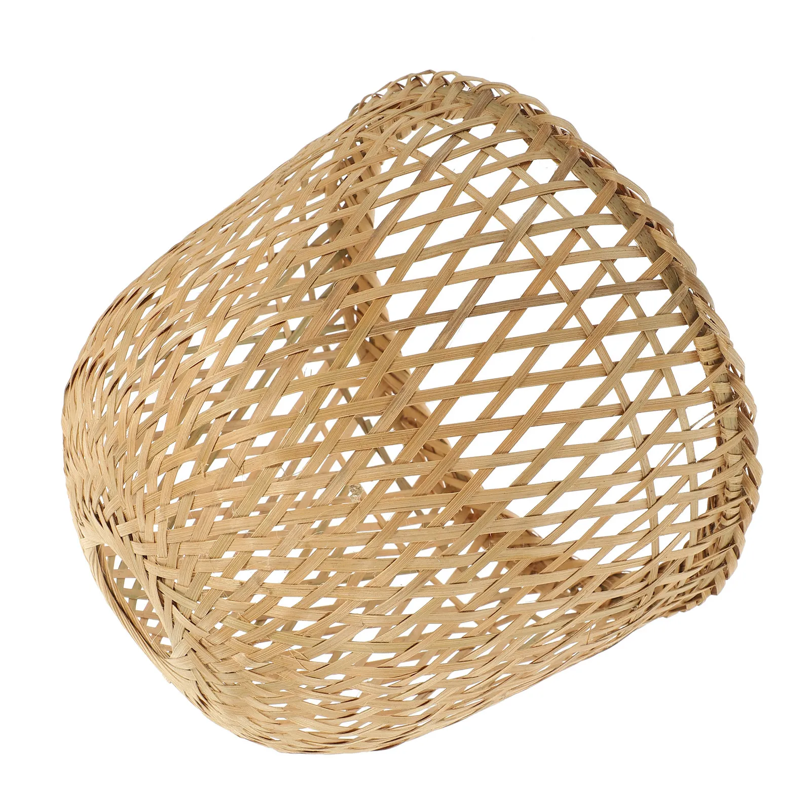 Bamboo Lamp Cover Vintage Rattan Light Shade for Hanging Pendant Bedroom Desk Lamp 5Cm Central Hole Easy Install Eye Soothing