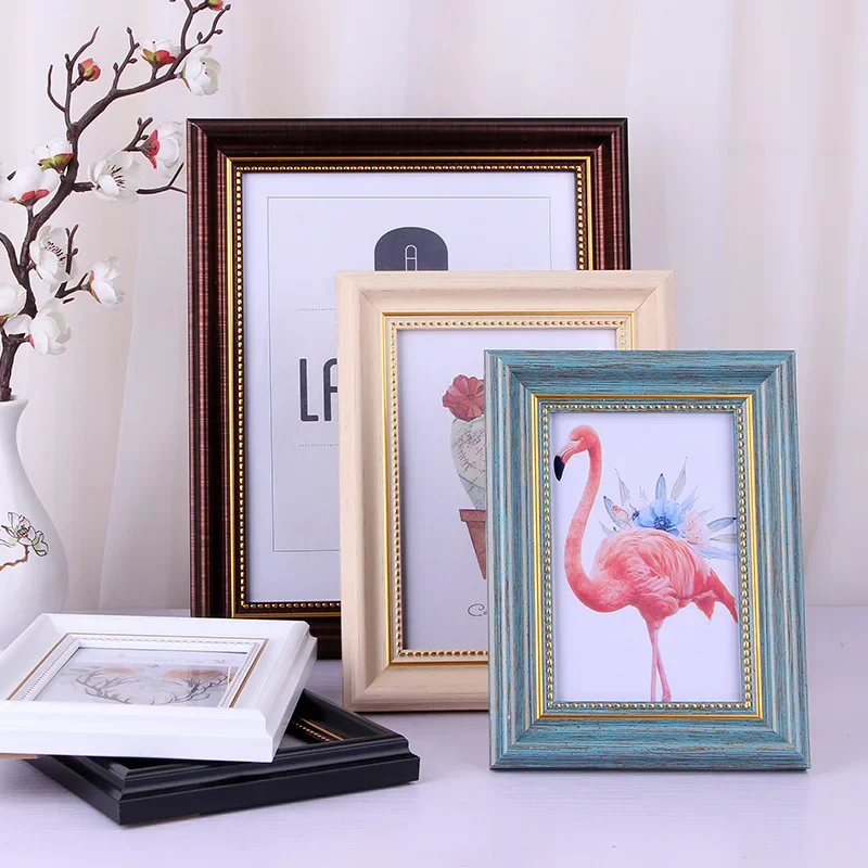 Vintage Style European Photo Frame A4 Wall Hanging Wedding Picture Frame, Retro Decorative Artwork Frame Creative Home Décor