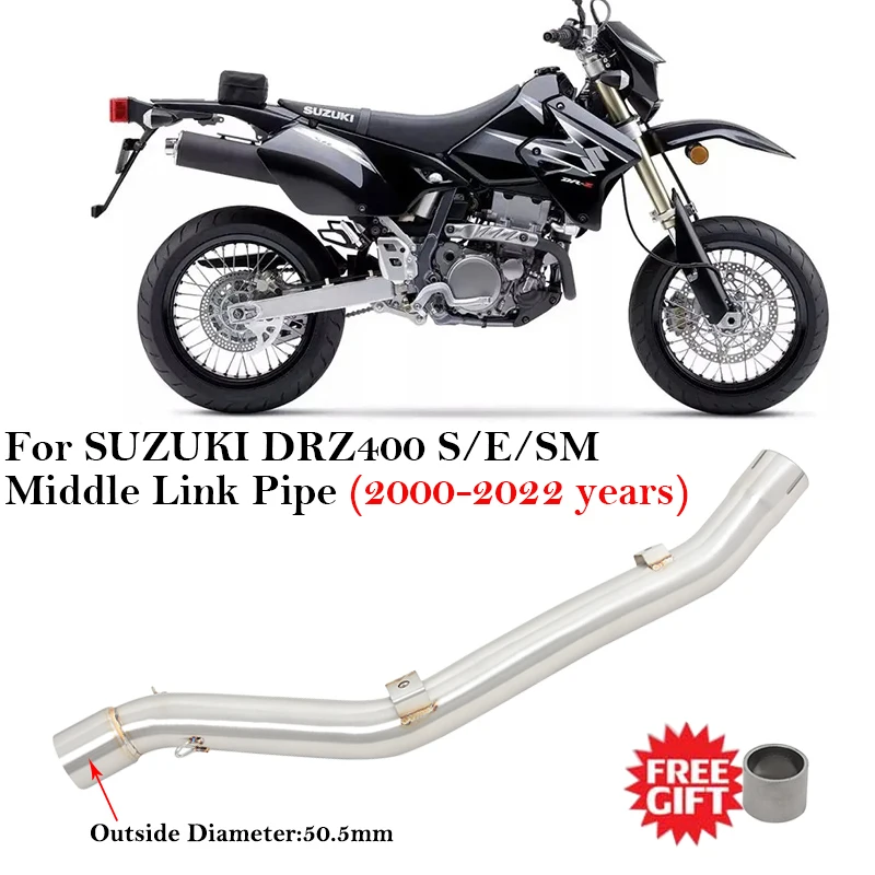 

Для SUZUKI DR-Z400 DRZ400 DRZ-400 S E SM 2000 - 2022 система выхлопных газов мотоцикла ORV глушитель Средний соединительный трубопровод 51 мм