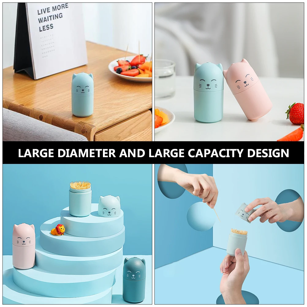 

3pcs Plastic Toothpick Dispensers Cartoon Toothpick Boxes Portable Kitchen Home Travel Use Household Organizer Party Supplies