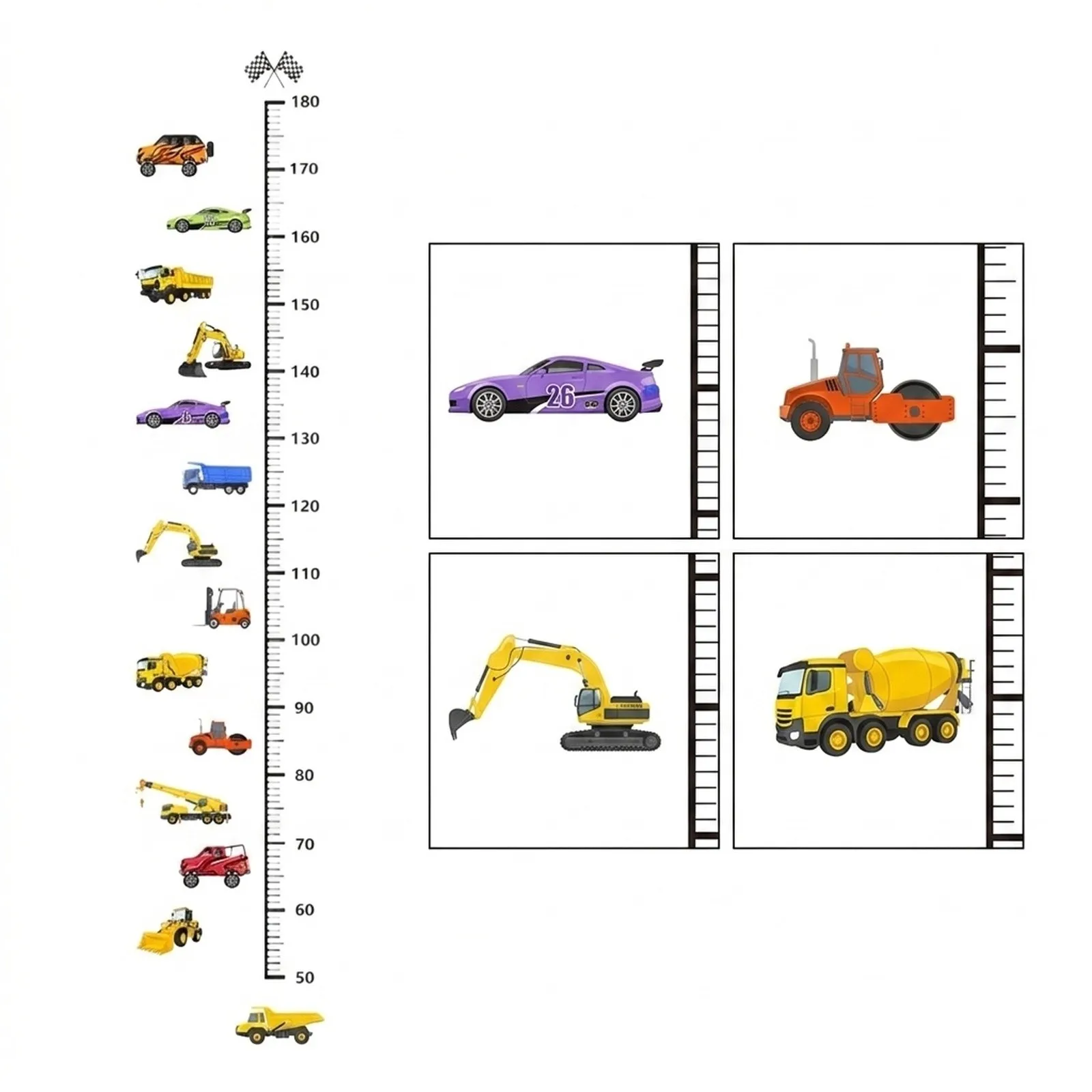 Self-adhesive Wall Stickers Height Sticker Home Decorations 15*60cm*2pcs 29*148cm Finished Size Lead-free Self-adhesive