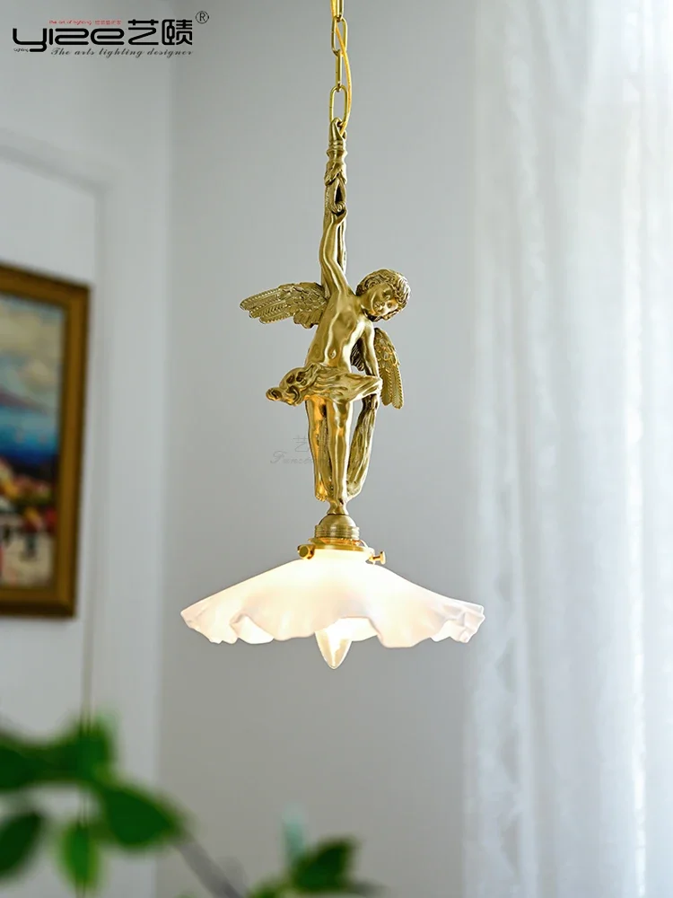 

Gold Chandelier for Dining Room Copper Angel Pendant Light Middle Bedside Aisle Dining Room Decorative Lamps Home Decor