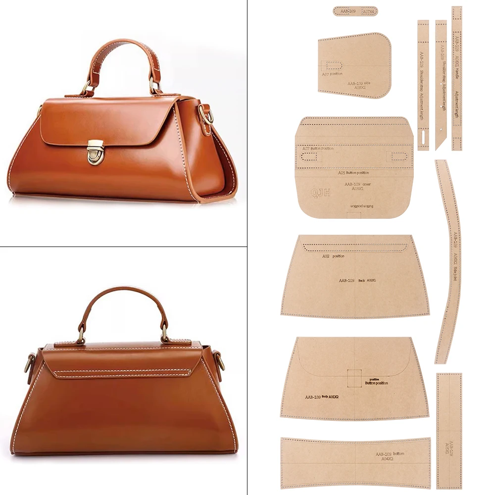 DIY Paper Pattern Stencil for Sewing Fashion Leather Handbags, Kraft Paper Templates Design Mold