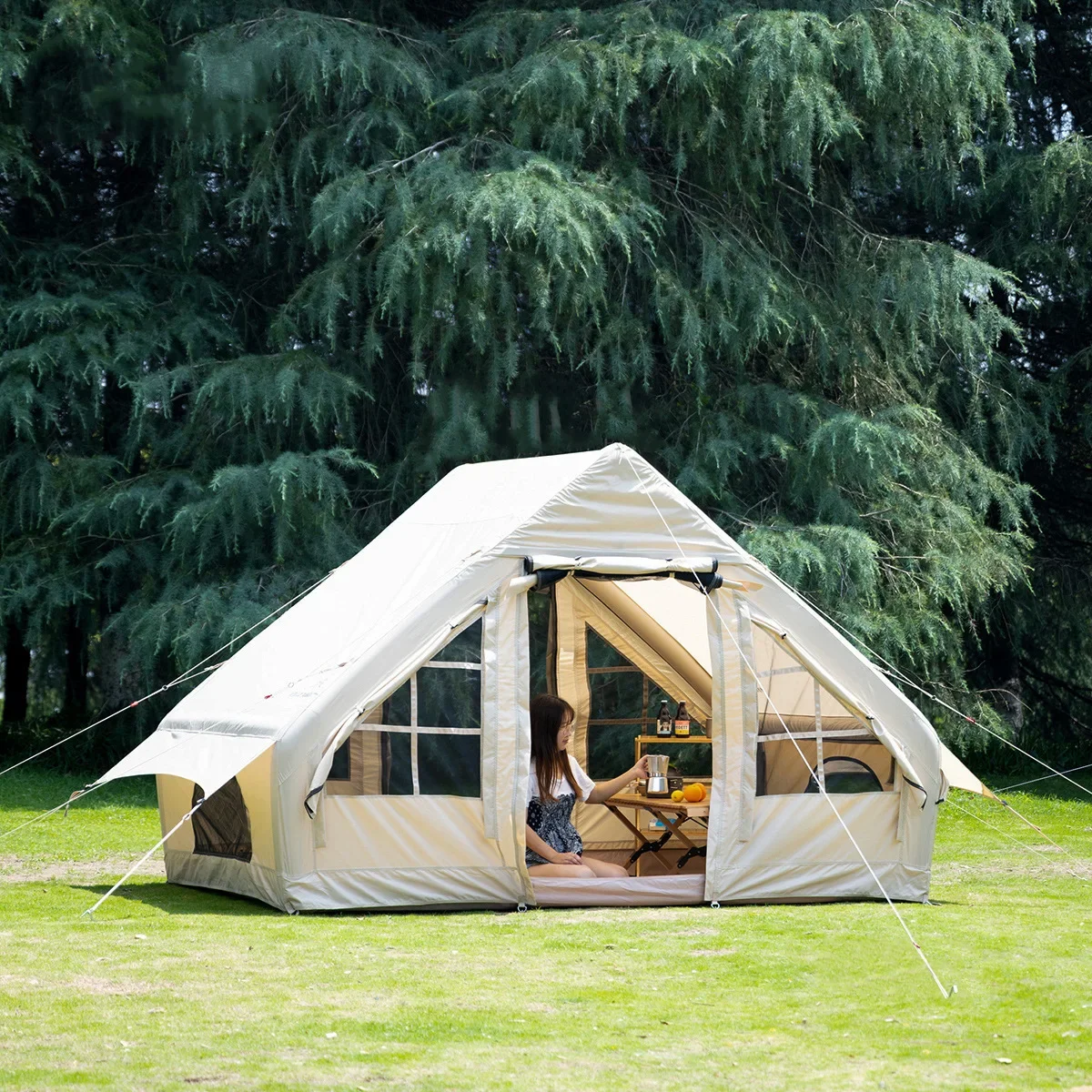 

Outdoor Inflatable Roof Tent Automatic Inflatable Tent Cotton Rainproof Portable Camping Equipment