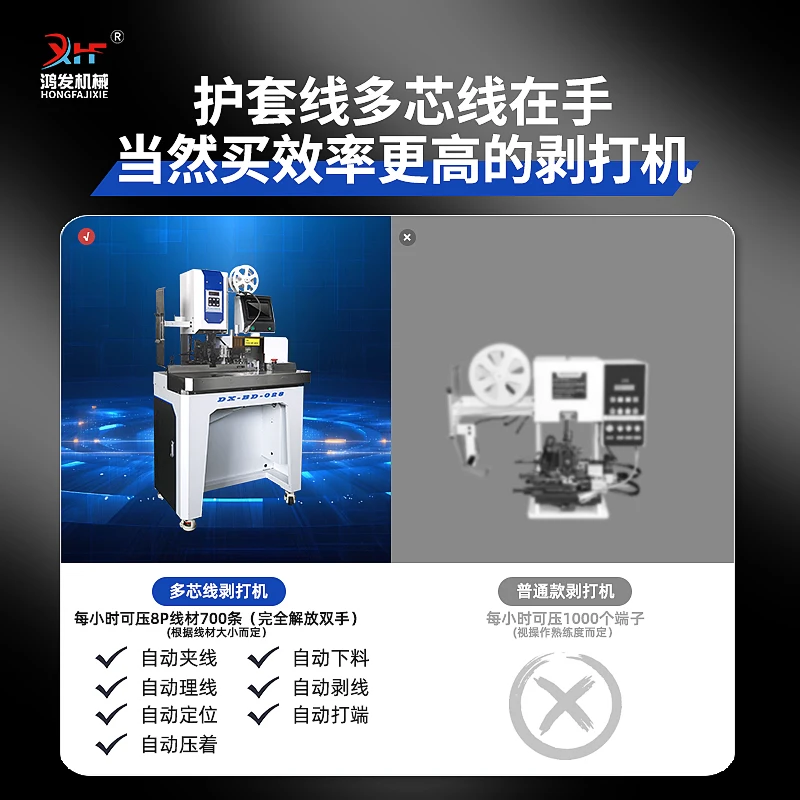 تقشير وتجريد الأسلاك متعددة النواة مغلفة وتقشير وتجريد الأسلاك مع آلة طرفية #2