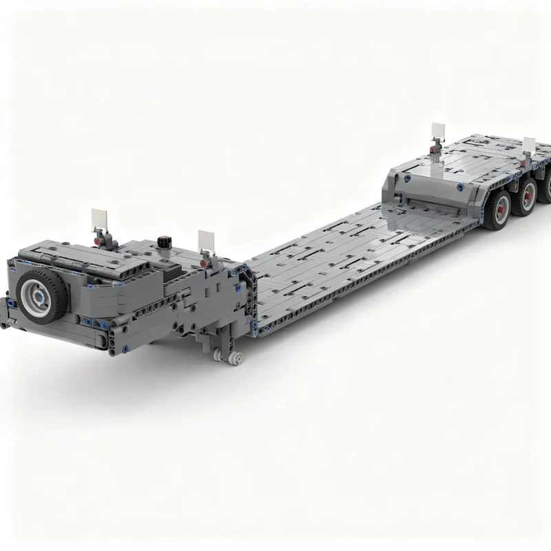 

1017PCS City Container Low Loader With Steering Axles Tractor DIY Creative Technology Toy Assembly Bricks Gift 42078