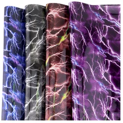 30x134cm Roll Lightning Textured Pattern Mirror Faux Synthetic Leather Fabric For Handbag Sewing Bows Earring BH414