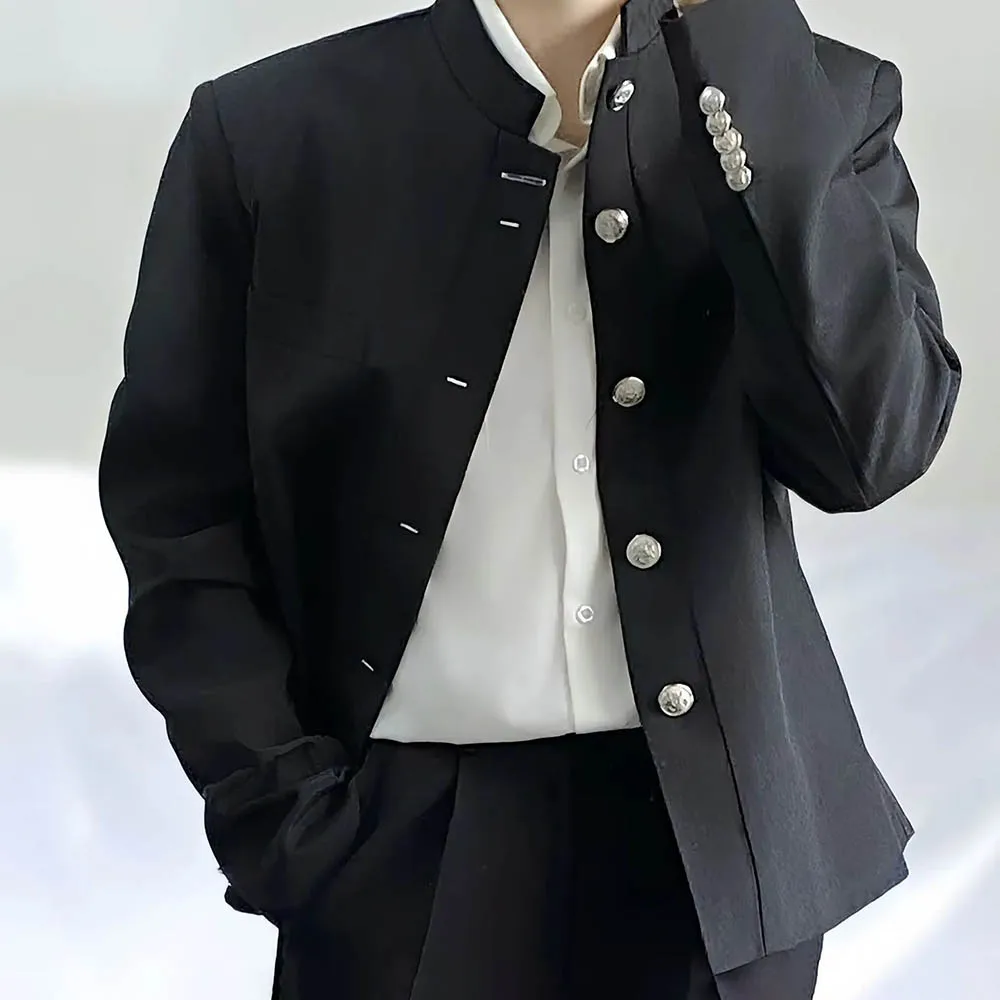 

Мужская осенняя куртка со скрытыми пуговицами, внутренние карманы, повседневная куртка, уличная одежда, модные модные британские топы, мужская одежда, новинка 2023 года