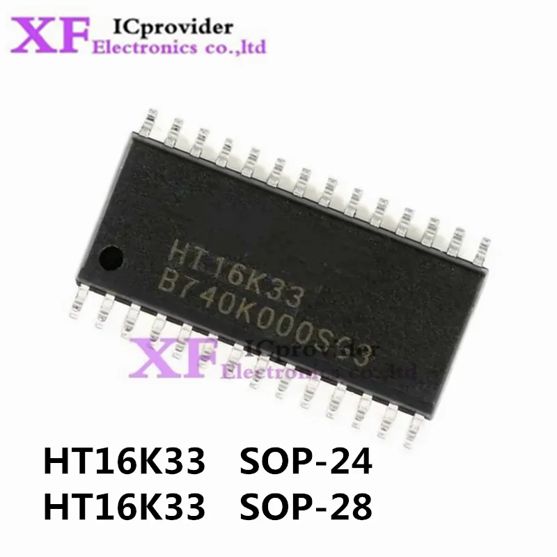 10Pcs New Original HT16K33 SOP-28 SOP-24 RAM mapped 16*8 LED controller driver