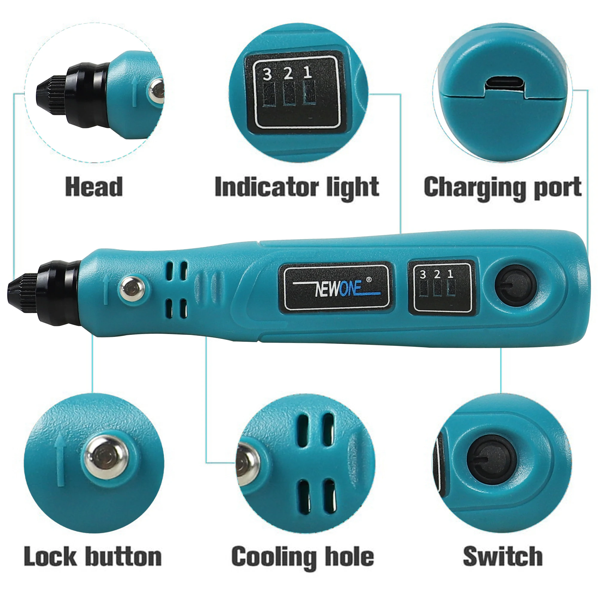 3.6V Mini Cordless Rotary Tool kit, USB Charging 3-Speed Rotary Tool Kit With 42pcs Accessories, Multi-Purpose Power Rotary Tool