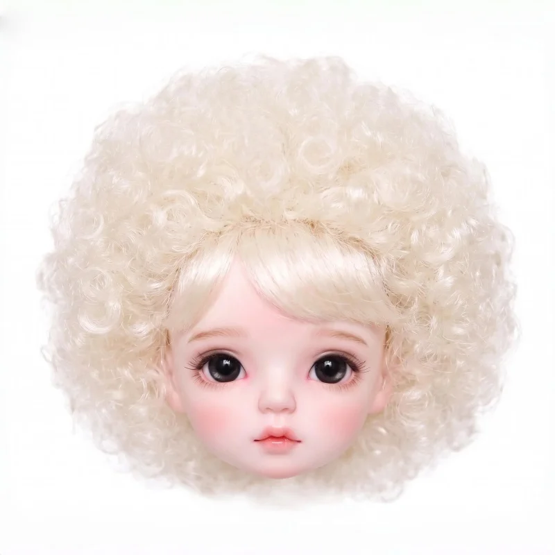 JD072 1/6 1/4 1/3 Synthetic Fiber Doll Accessories YOSD MSD SD  Messy Afro Curls BJD Wig with Full Bangs