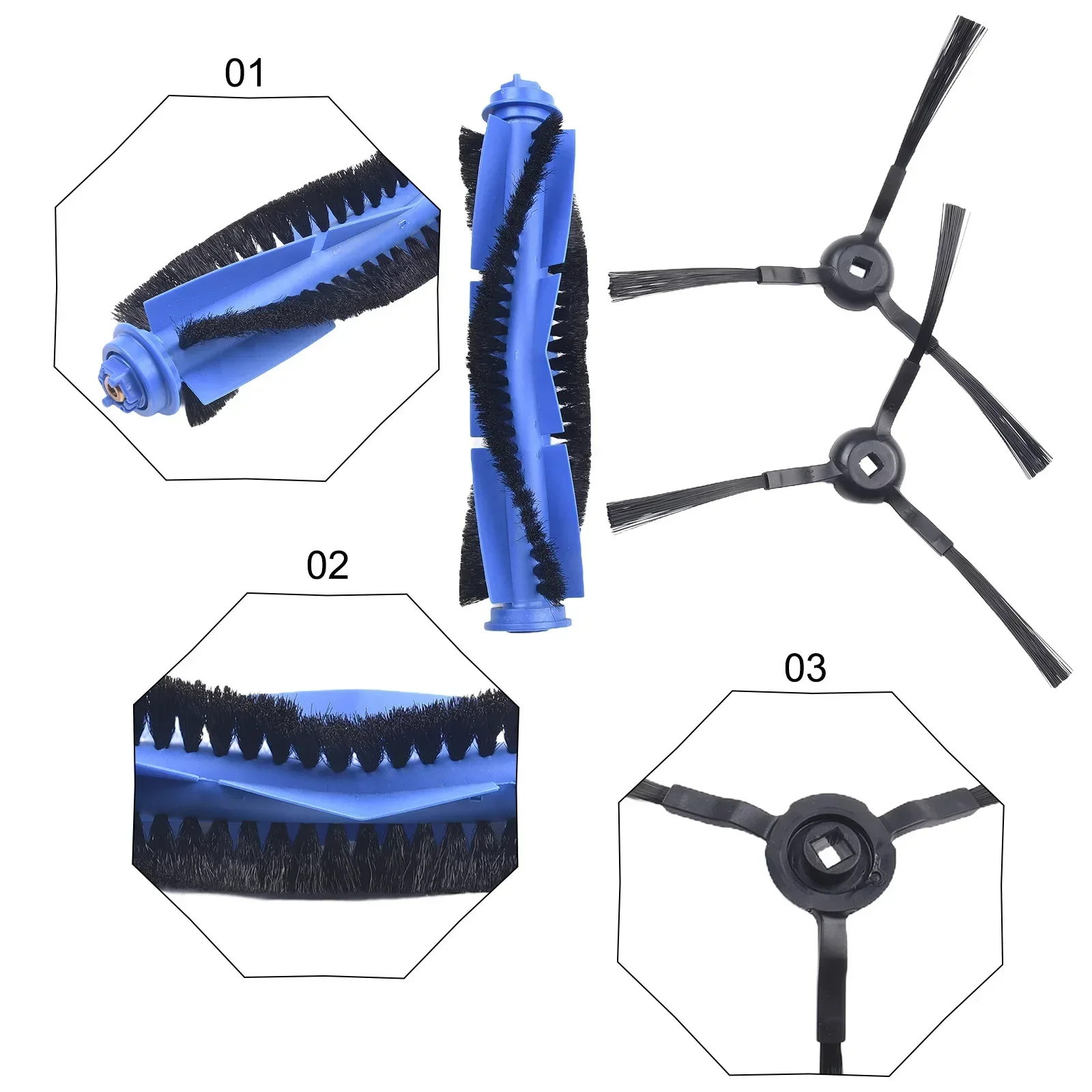 Suprimentos Domésticos Kit de Escova Conjunto Escova Lateral Peças Conjunto Acessórios Preto para Robovac L35 Robô Híbrido Substituição