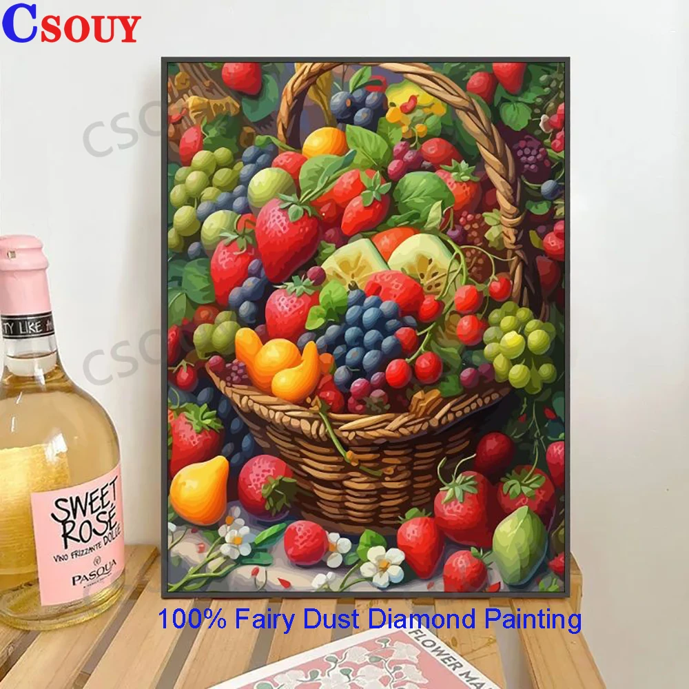 

100% Набор для алмазной вышивки «Волшебная пыль»: фрукты, виноград, стразы, квадратная мозаика, декор для дома, рукоделие, кристаллы