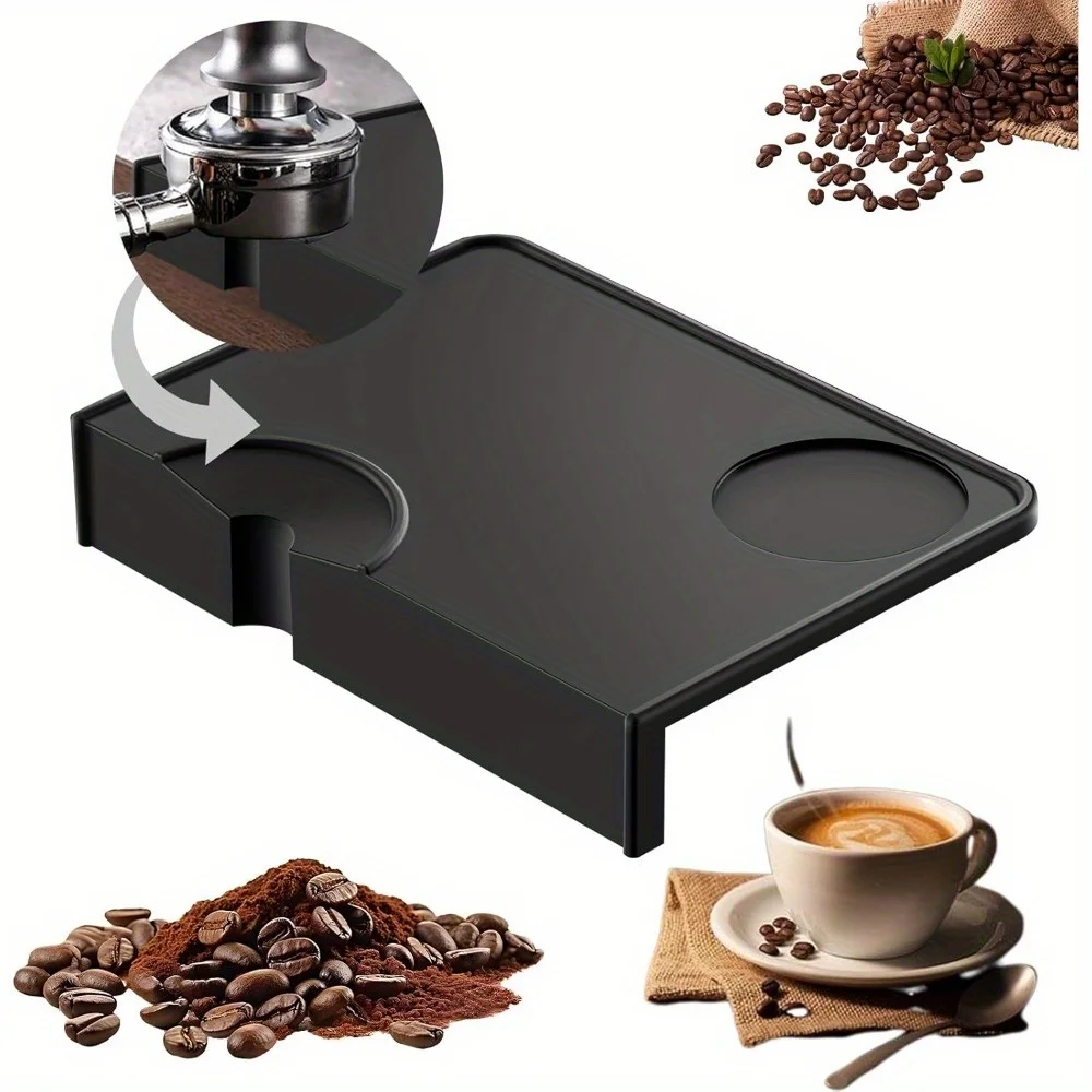 

Silicone Coffee Tamper Mat Anti-Skid Espresso Silicone Mat Espresso Coffee Tamping Corner Black Thicken Mat Coffee Tamper Mat