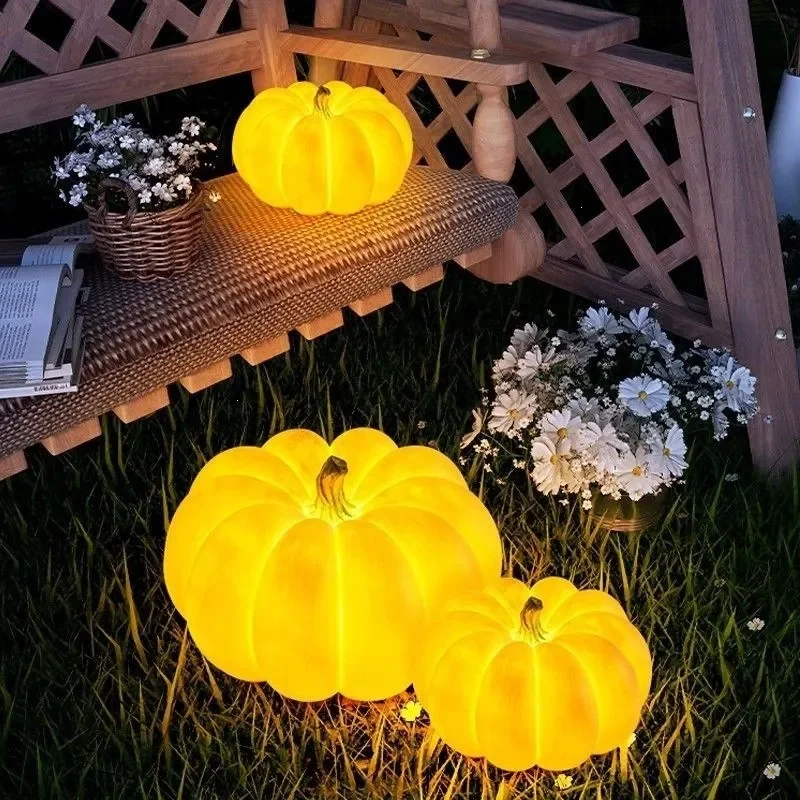 Pumpkin Lantern Outdoor Solar Villa Garden Halloween Pumpkin Camping Atmosphere Lawn Light Portable Pumpkin Lantern