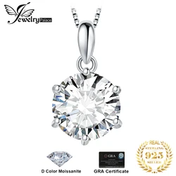 JewelryPalace – collier à pendentif rond en argent Sterling 925 pour femme, bijou de couleur Moissanite D, sans chaîne, 1ct, 1,5ct, 2ct, 3ct