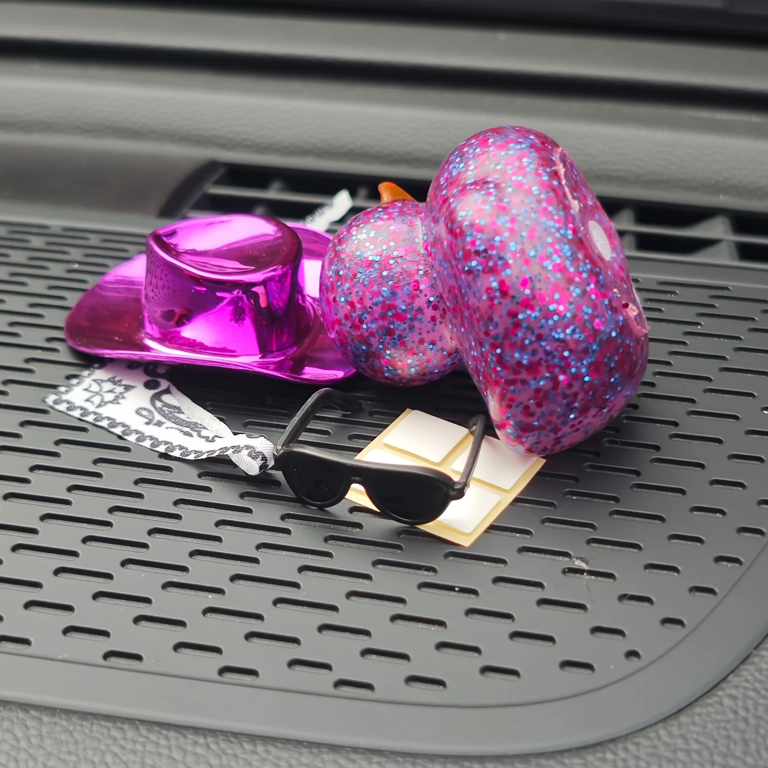 1 مجموعة قبعة رعاة البقر بطة سيارة الديكور سيارة بطة ملحقات للتزيين بطة مطاطية