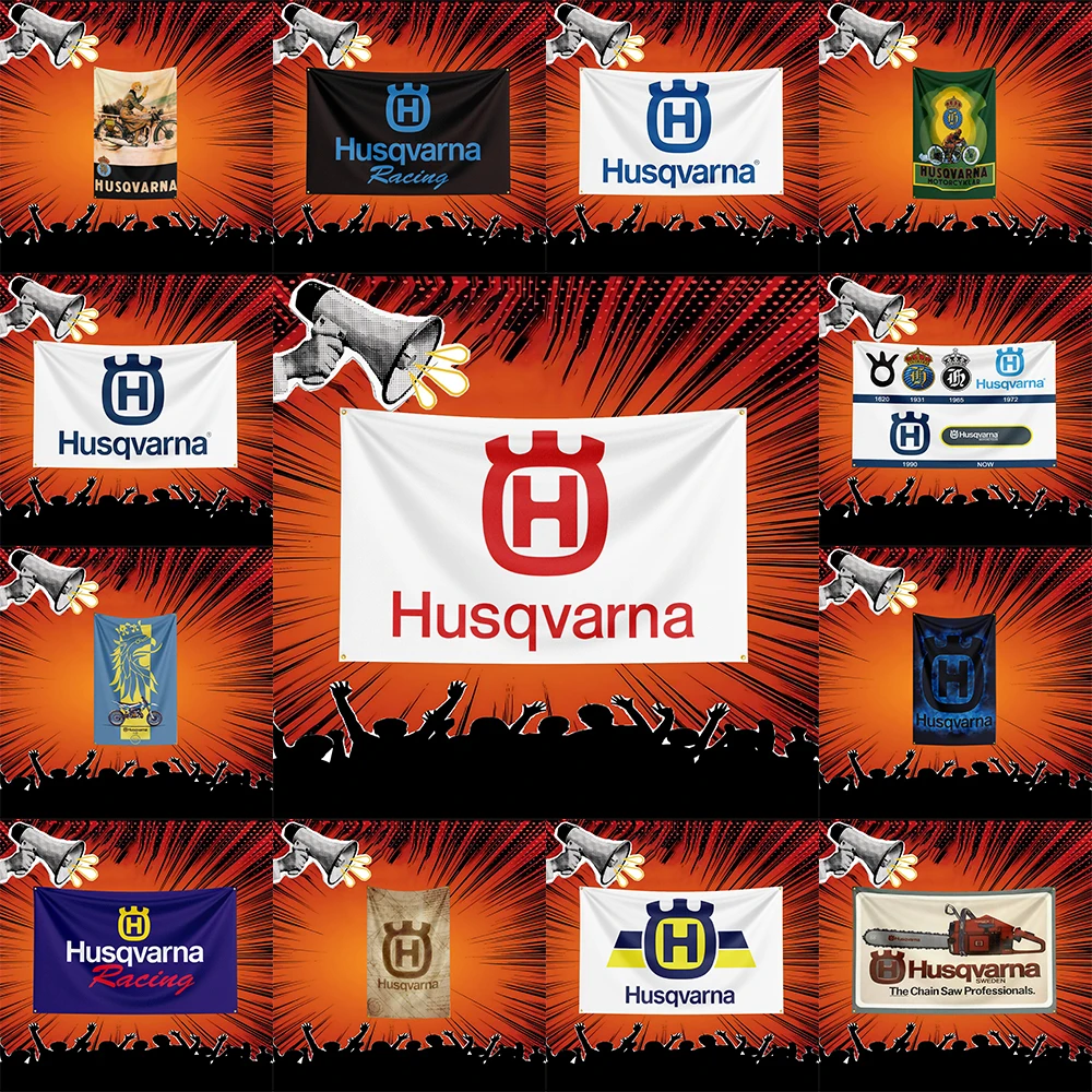 Husqvarna Tool Flag 3x5 FT Polyester Banner For Garage Workshop Wall Decor Mechanic Gift