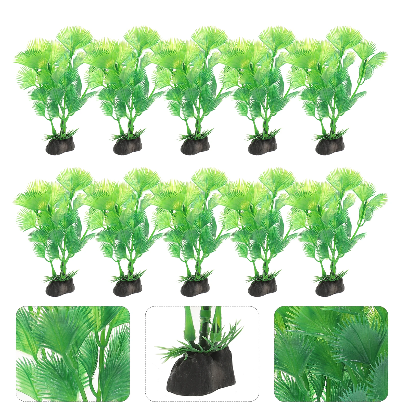 

10pcs Plastic Aquarium Plants for Fish Tank Decorations Betta Freshwater Saltwater Long Serving Artificial Grass Accessories