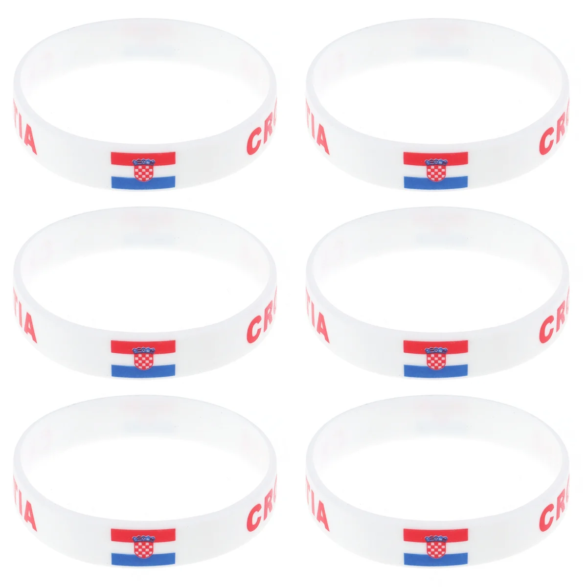 

6Pcs Wristbands Silicone Country Bracelet Sports Fans Soft Comfortable Cheer Football Game Accessories