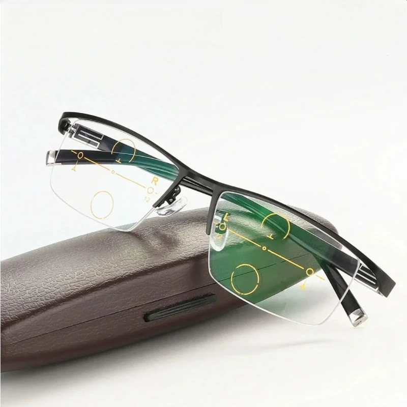 Intelligent Progressive Reading Glasses for Men Women Near and Dual-Use Anti Blue Light Blocking Automatic Adjustment Eyewear
