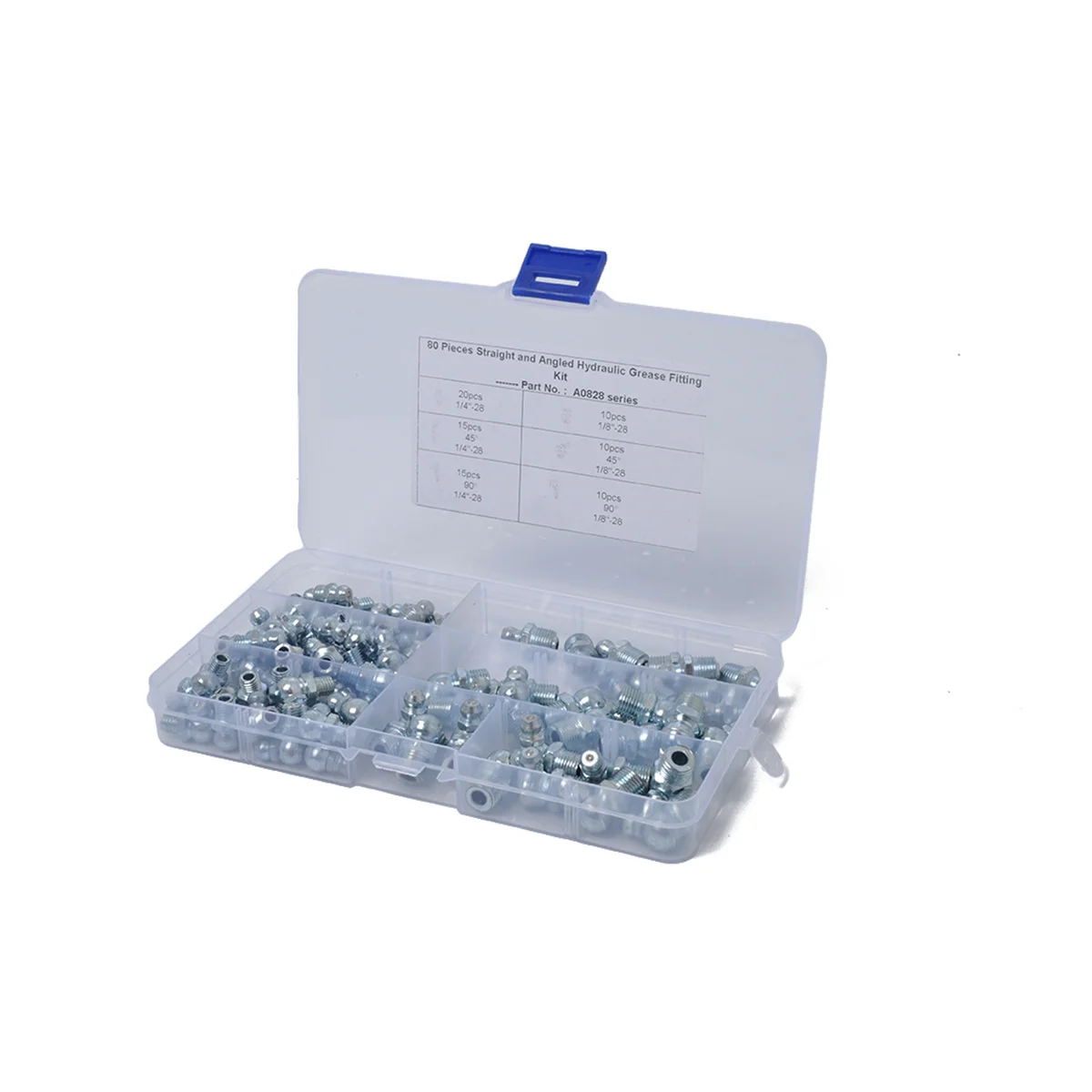 

Grease Fitting Assortment Kit Silver for Bearing Lubrication Steel Construction Kit Straight Angle Types Storage Case