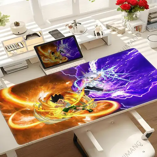 Imagen 2 del producto Alfombrilla de ratón grande Hunter x hunter, accesorios XXL para juegos, alfombrilla de escritorio para teclado de jugador de oficina, alfombrilla antideslizante para ratón de Anime para ordenador portátil