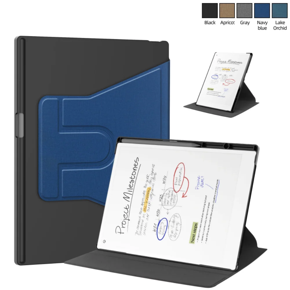 Case for Remarkable Paper Pro 2024 11.8 inch 360 Rotating Fabric Tablet Cover Built-in Pen Holder with Auto Wake Function 11.8
