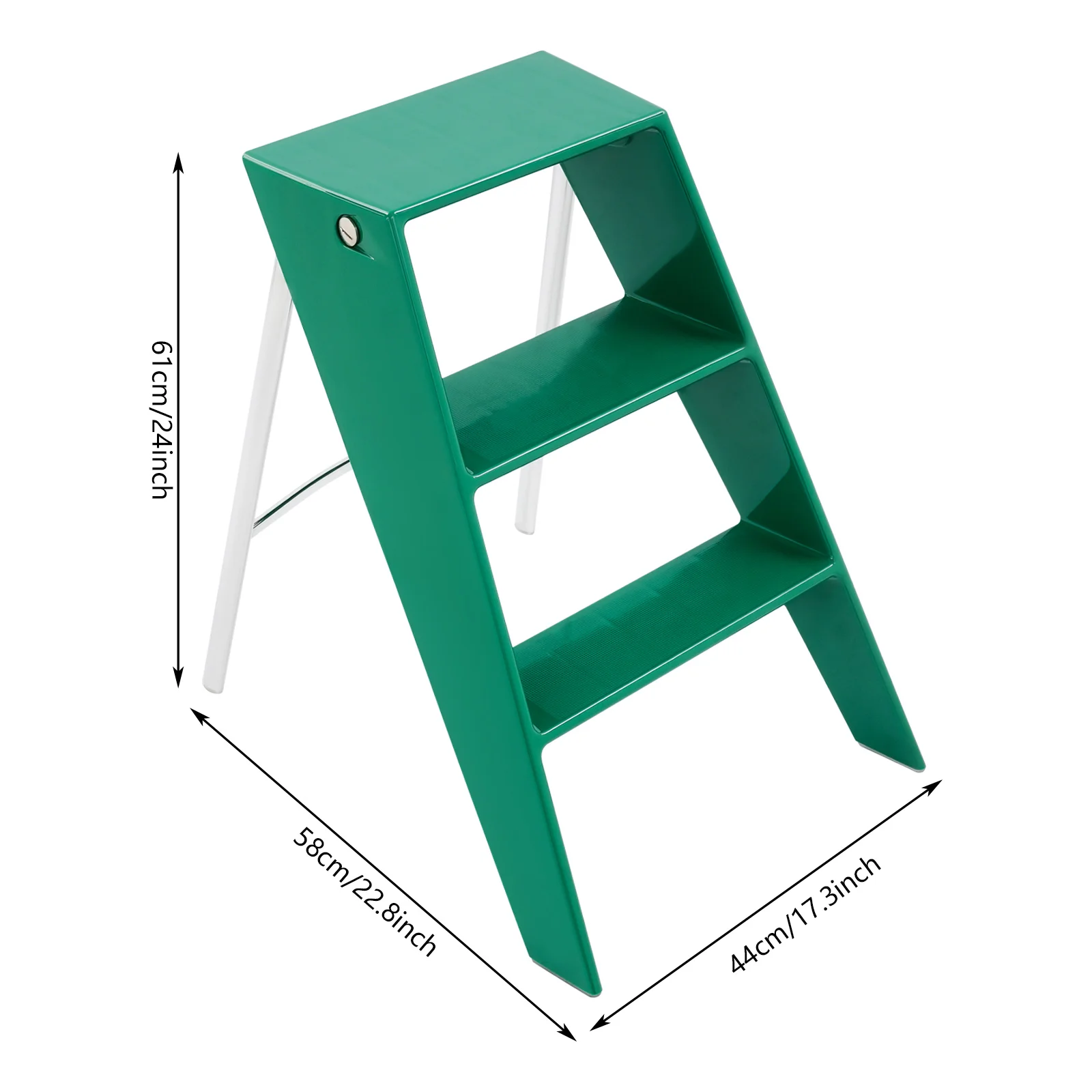 3-Step Portable Folding Step Stool for Adults, Multi-Functional Anti-Slip Ladder, Nightstand, Flower Rack, Indoor Storage Shelf