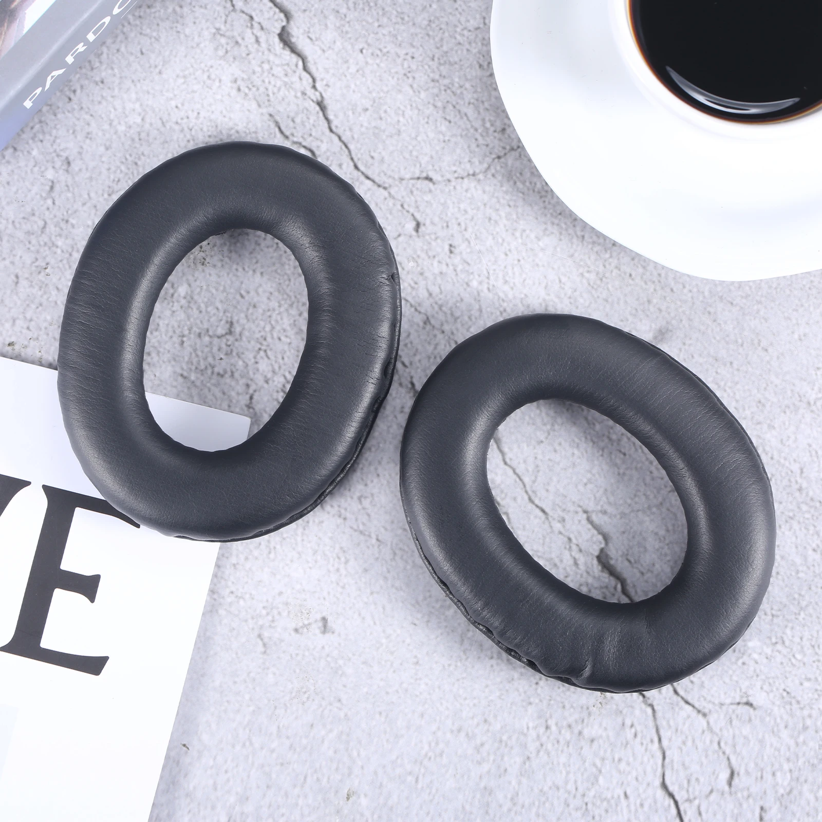 1pair Ear Pads fit for Panasonic TECHNICS RP-HTX7 HTX7A HTX9 Headphones Black Soft Sponge Black Leatherette Comfortable Earpads