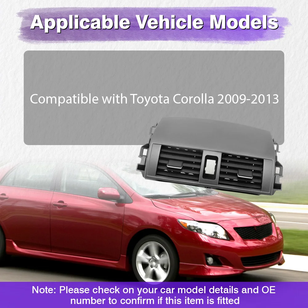 Center Dash A/C Outlet Air Vent Panel for Toyota Corolla 2009 2010 2011 2012 2013 Conditioning Outlet Panel Grille Cover - Image 5