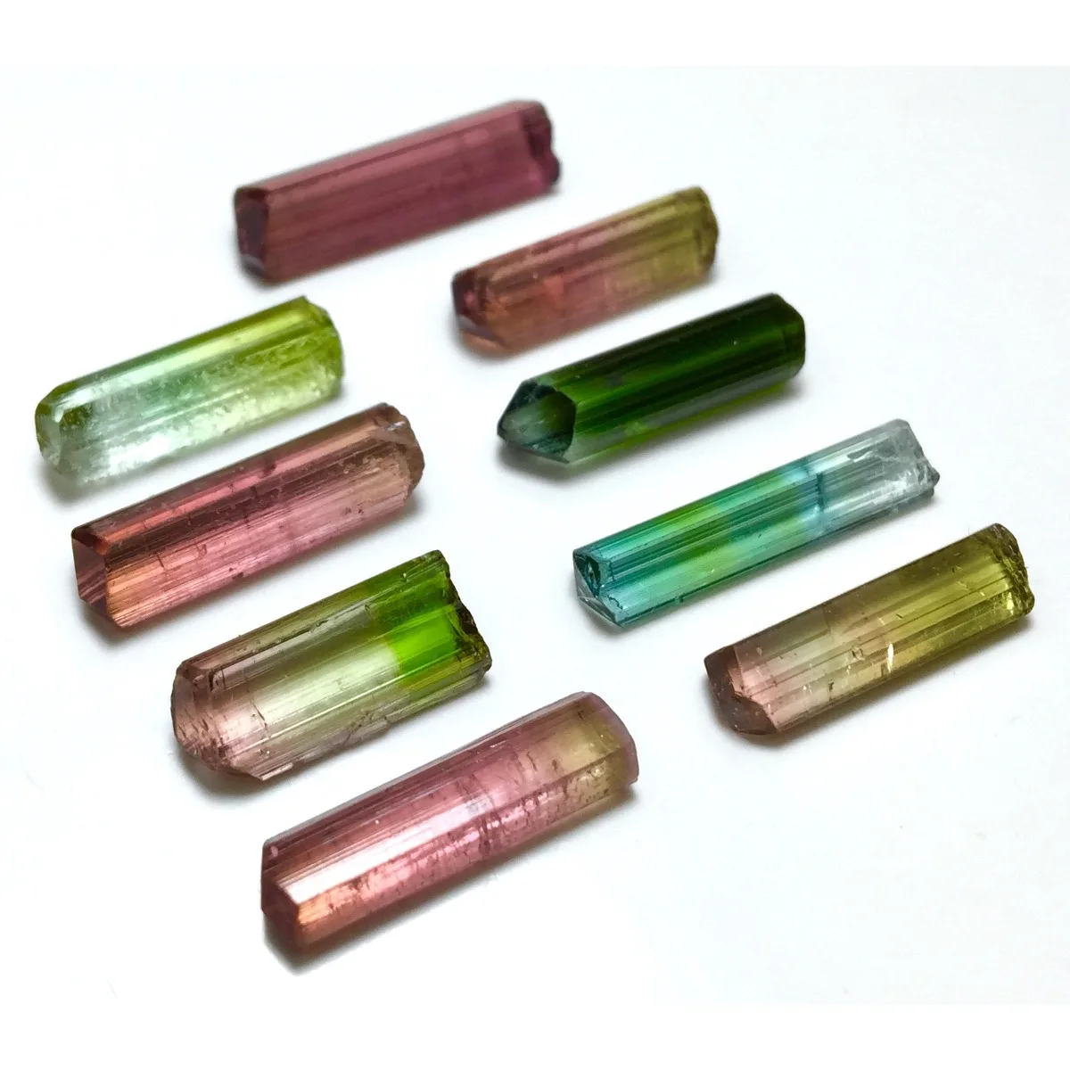 Brazilian Elbaite Rough Stones, 10g 5-15mm Colorful Raw Crystals, Display Case for Mineral Collection & Shelf Display