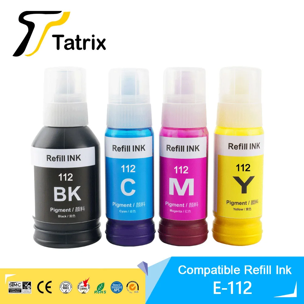 tatrix 112 cor premium compativel garrafa a granel agua baseada recarga tinta para epson ecotank l6550 l6570 l6580 l11160 l15150 15160 01