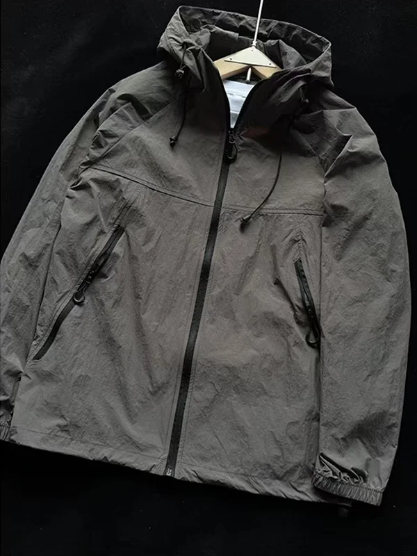 

Qui Dry Ice Silk UV Protection Clothing Men's Summer Thin Sle Anti Ultraviolet Outerwear Outdoor Mountain Climbing Jaet